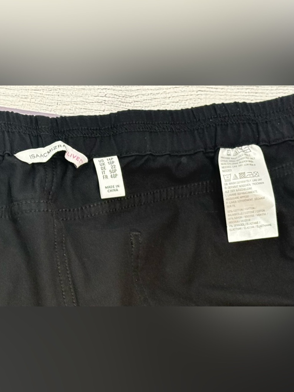 Isaac Mizrahi Live Black Pants Elastic Waist Stretch Ankle Size 14P Petite - Picture 11 of 11